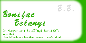 bonifac belanyi business card